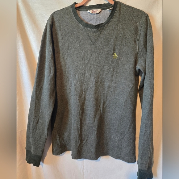 Original Penguin Green Men's Long Sleeve Thermal Shirt Size Medium - Picture 1 of 6